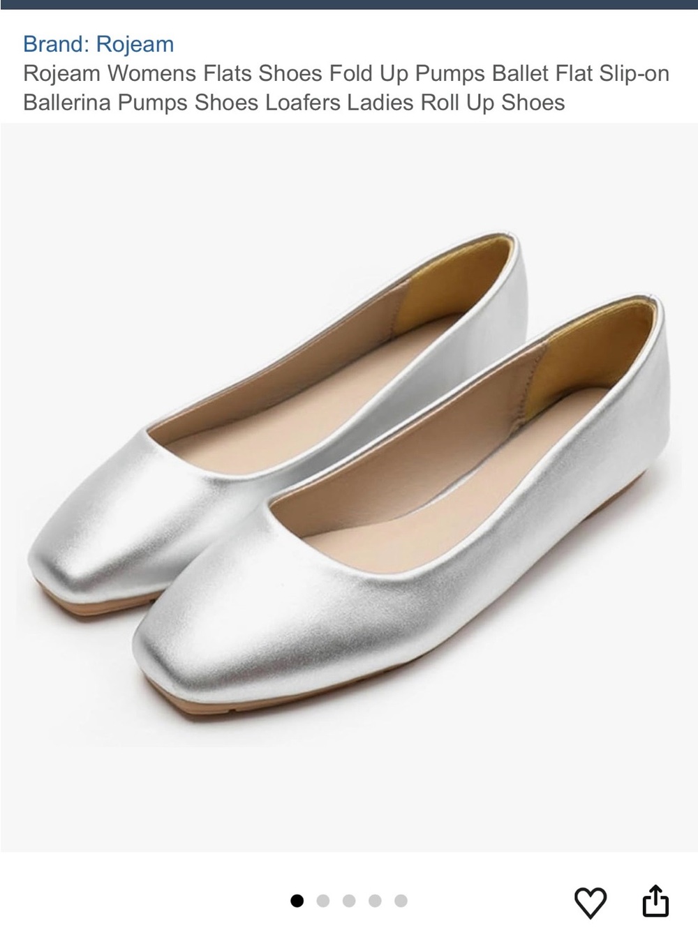 Silver Women’s Flats - Picture 4 of 10